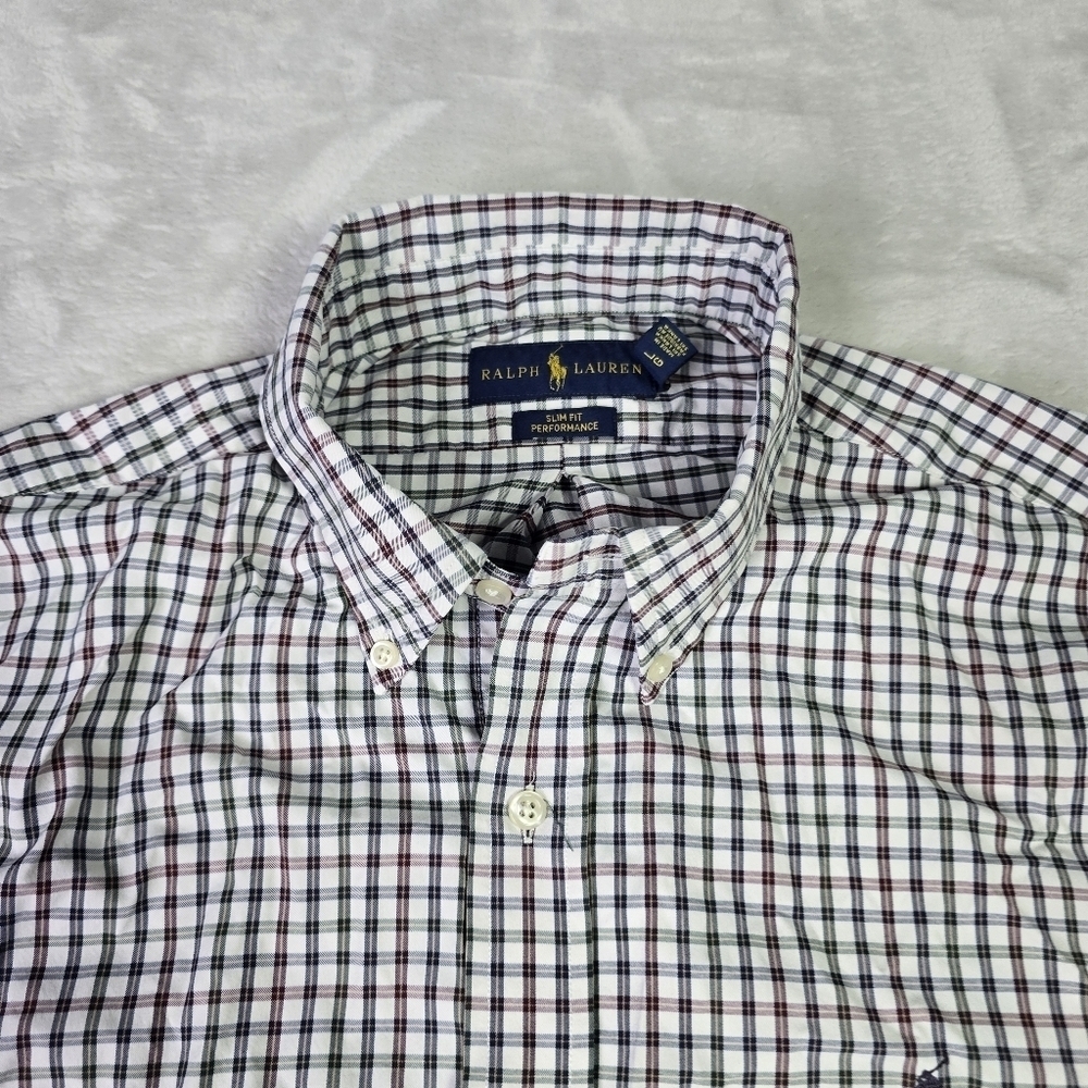 Lot Of 2 Polo Ralph Lauren Calssic Fit Performance Sz Lg Plaid Striped - Picture 9 of 14